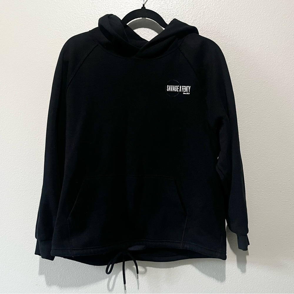 SAVAGE X FENTY- Black Slouchy Oversized Casual Hoodie Size S